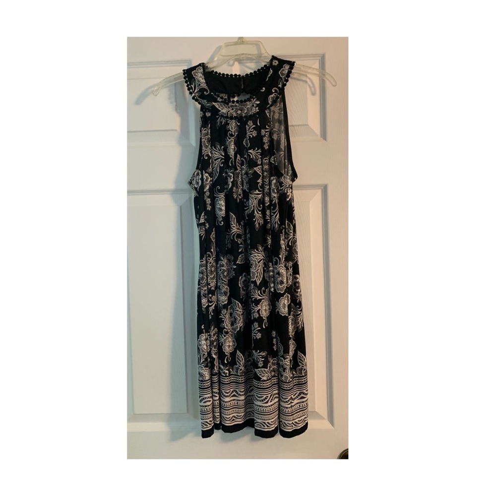 Three Hearts Black and White Halter Sundress